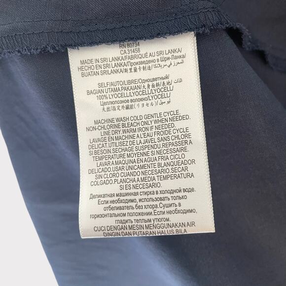 BCBG Generation Longline Vest Navy Blue Lyocell Size Small Open Side Slit - Picture 8 of 10